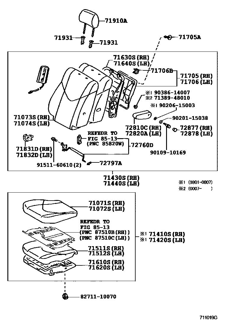7101 — FRONT SEAT & SEAT TRACK