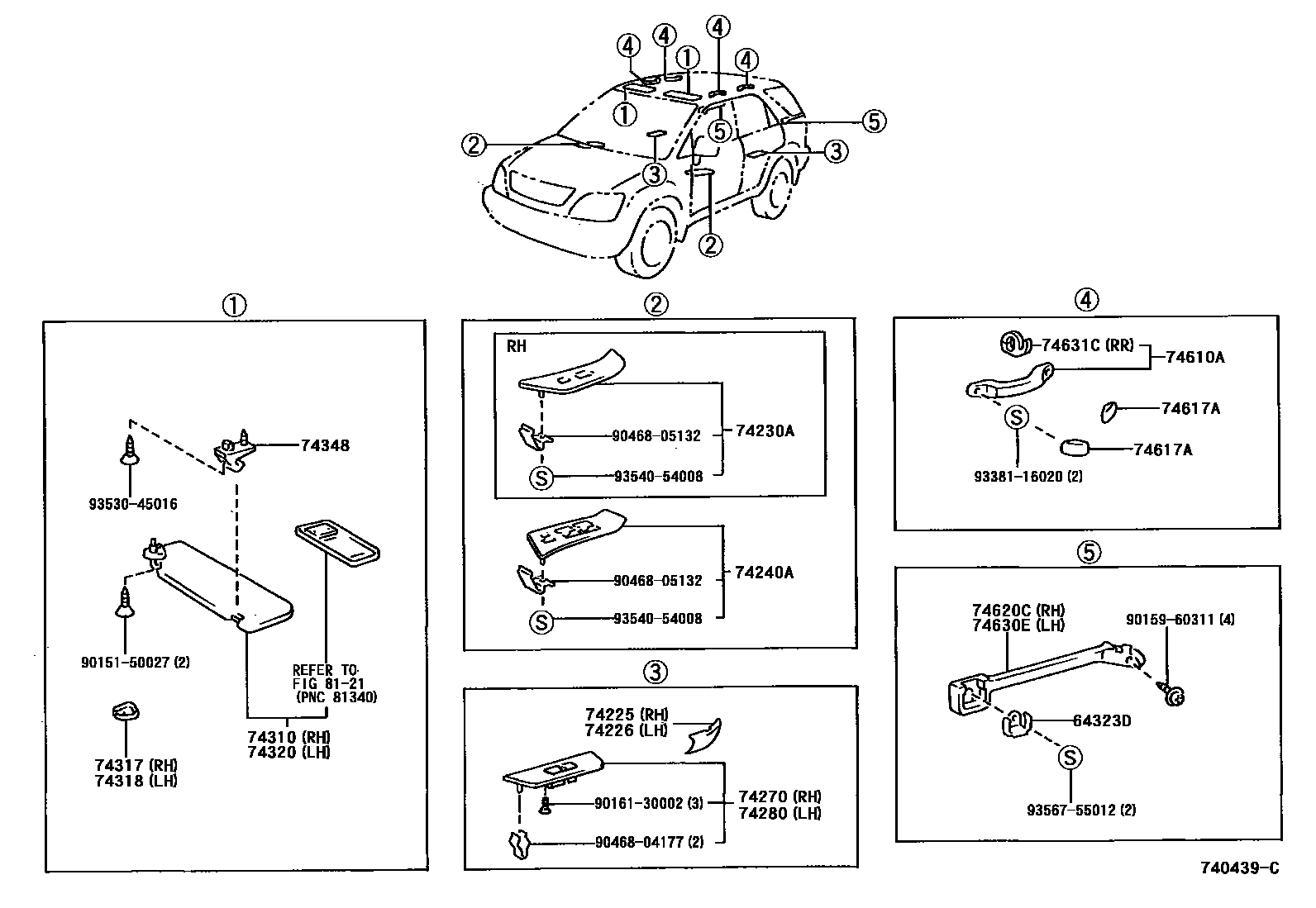 7401 — ARMREST & VISOR