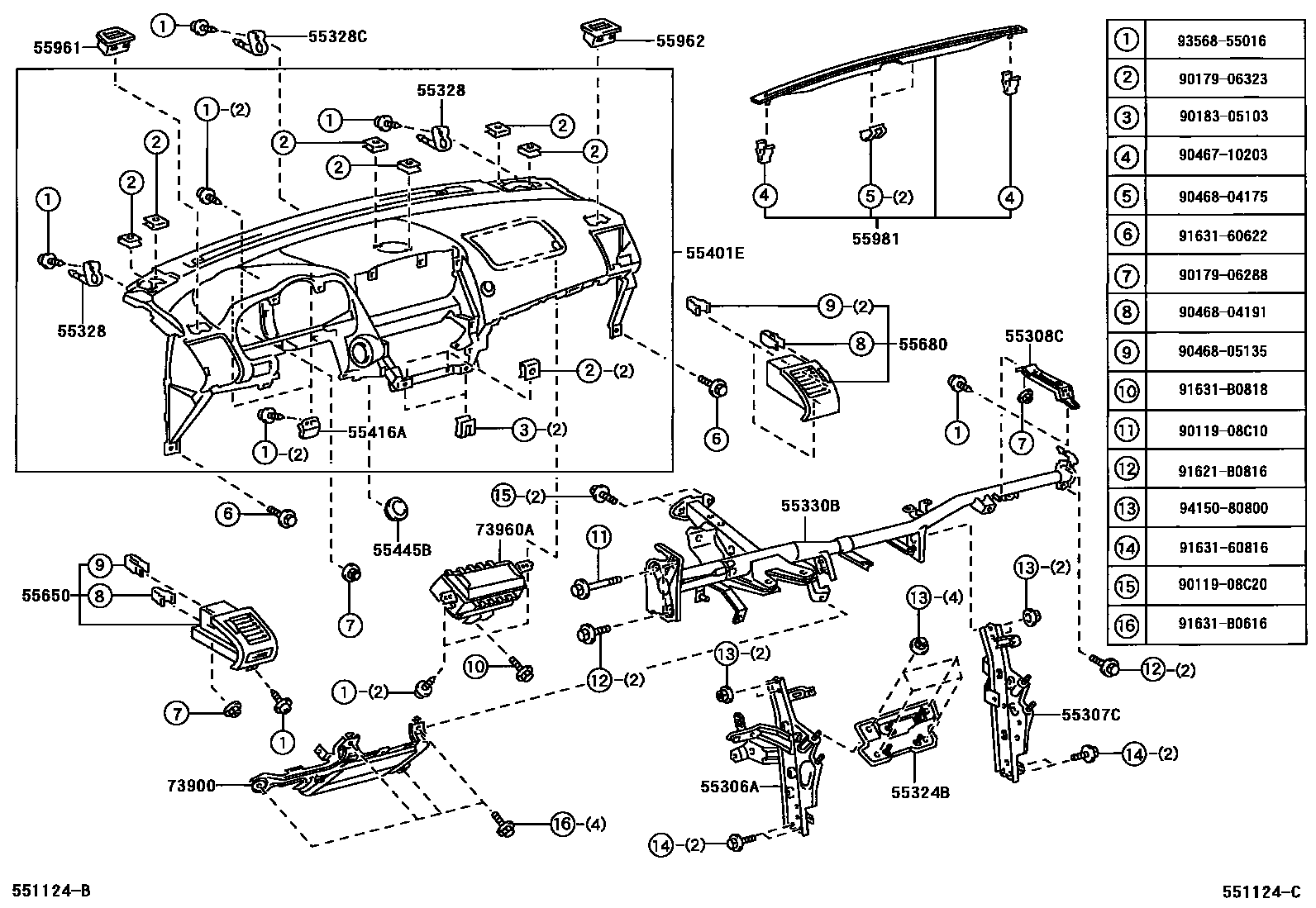 5501 — INSTRUMENT PANEL & GLOVE COMPARTMENT