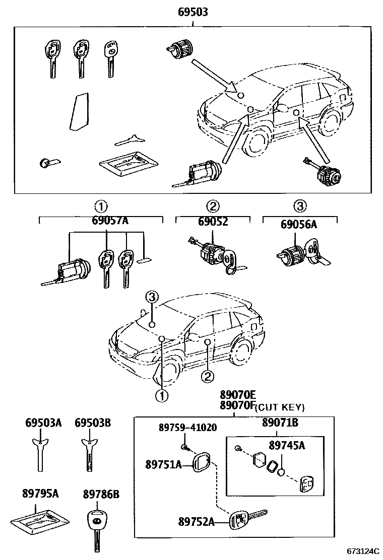 6712 — LOCK CYLINDER SET