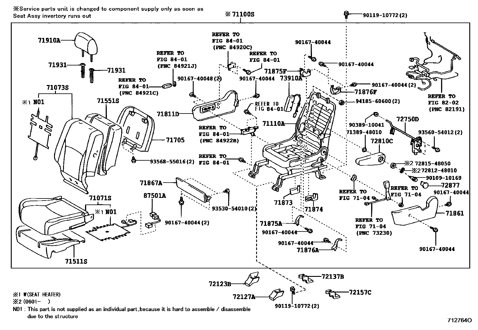 7101 — FRONT SEAT & SEAT TRACK