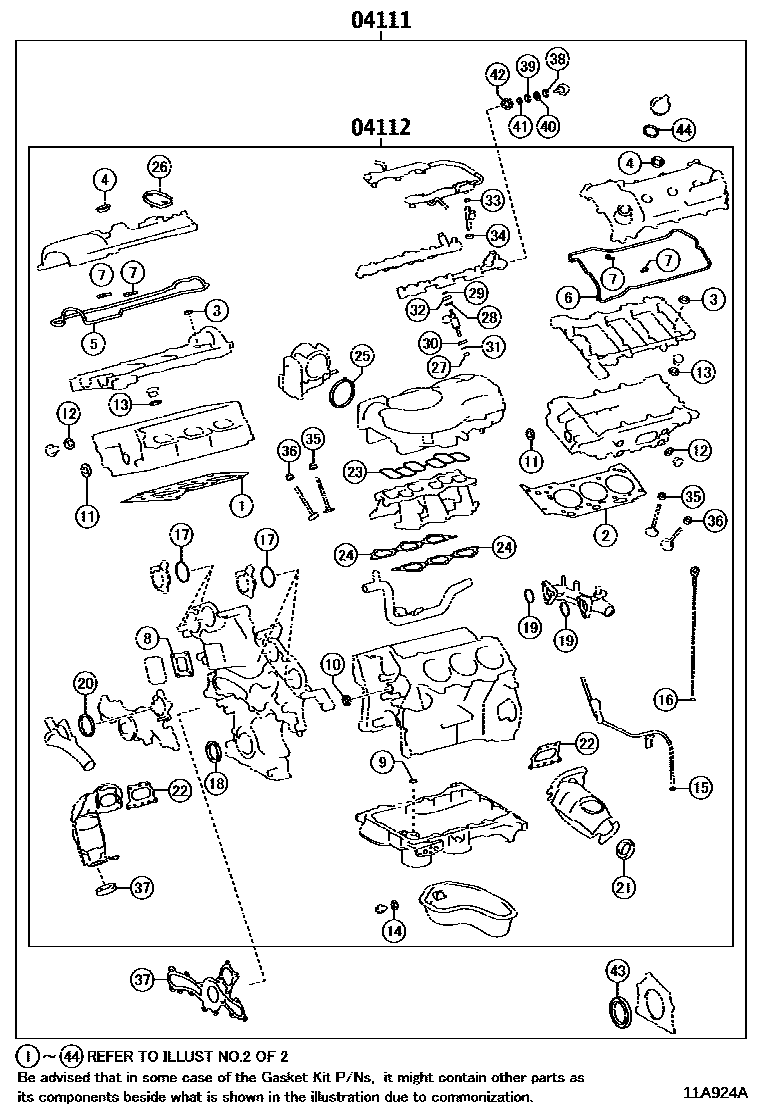 1103 — ENGINE OVERHAUL GASKET KIT