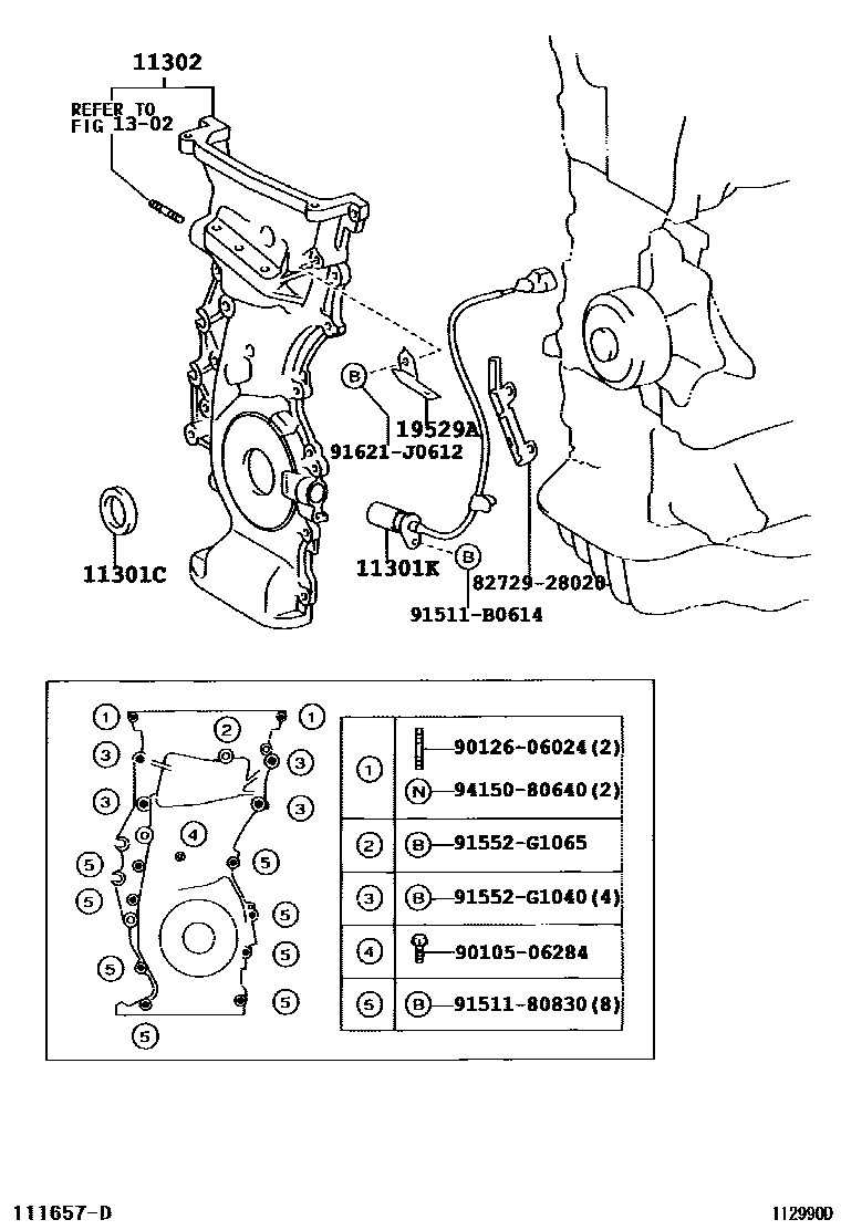 1106 — TIMING GEAR COVER & REAR END PLATE