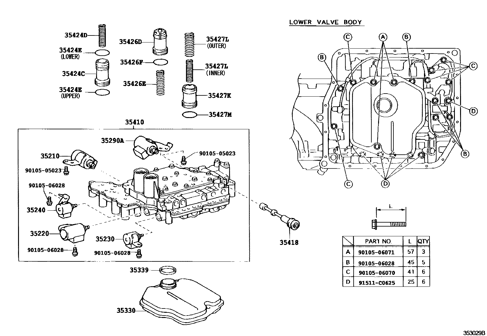3512 — VALVE BODY & OIL STRAINER (ATM)