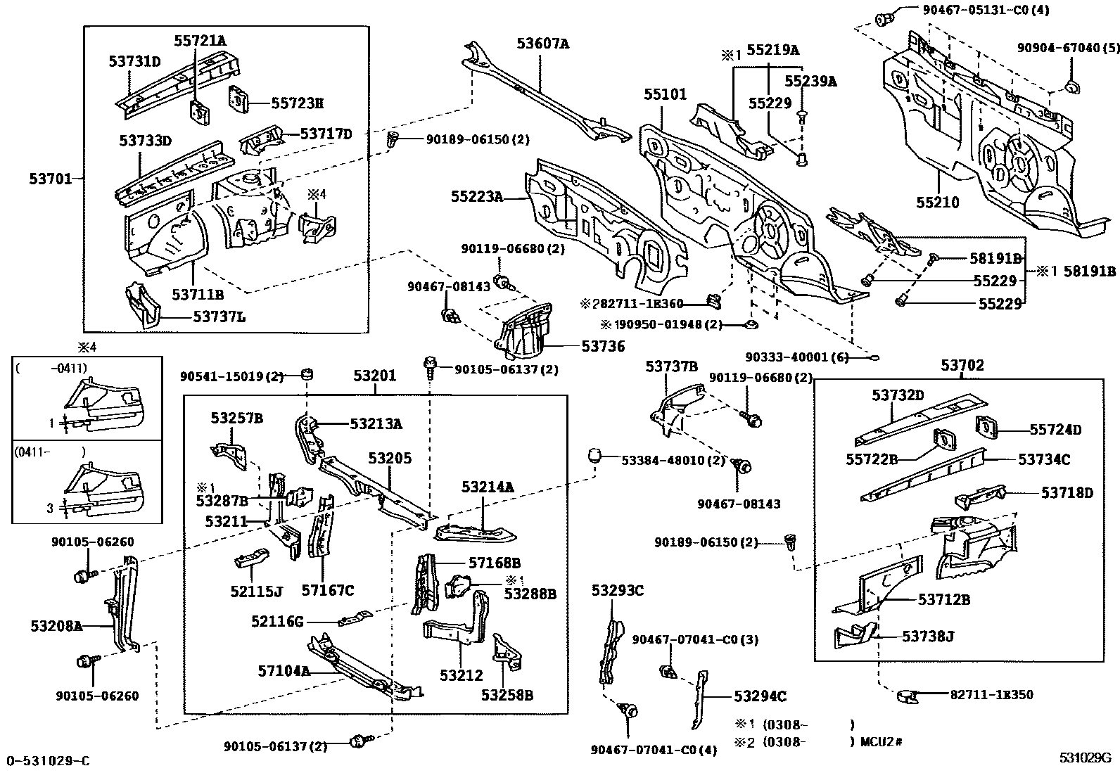 5304 — FRONT FENDER APRON & DASH PANEL