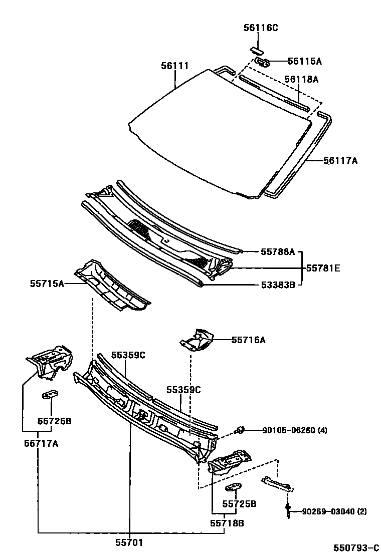 5503 — COWL PANEL & WINDSHIELD GLASS