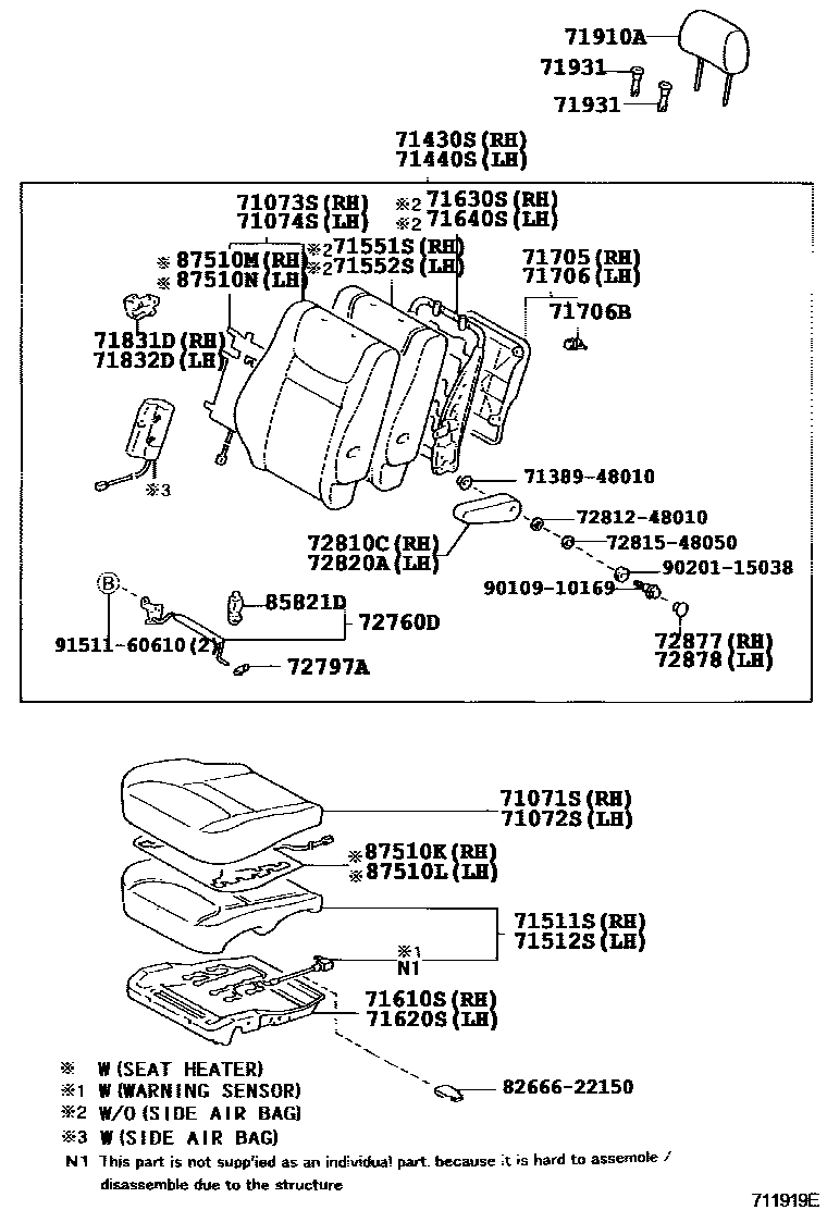 7101 — FRONT SEAT & SEAT TRACK