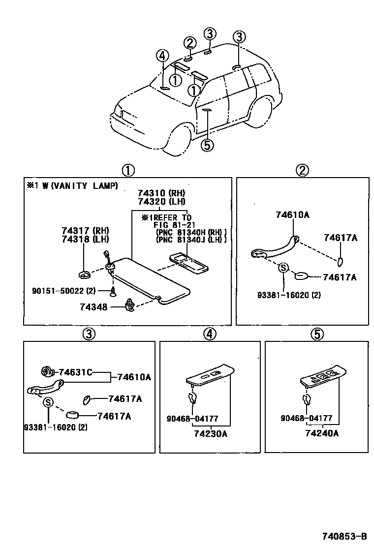 7401 — ARMREST & VISOR