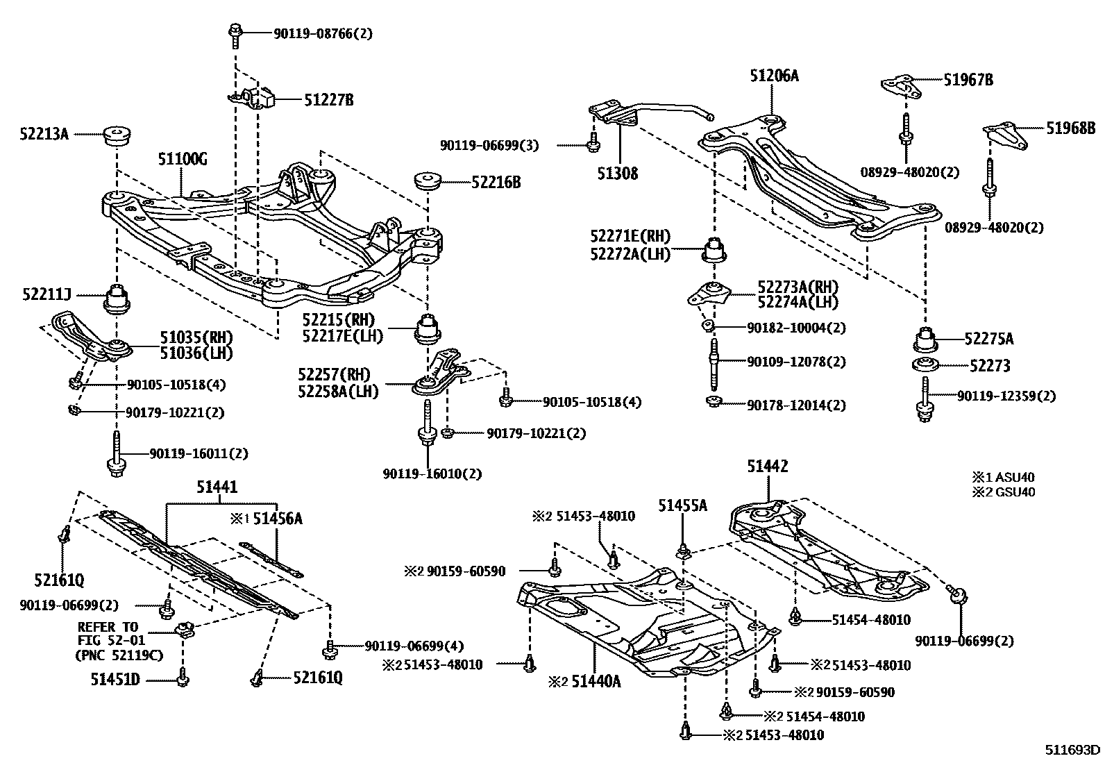 5102 — SUSPENSION CROSSMEMBER & UNDER COVER