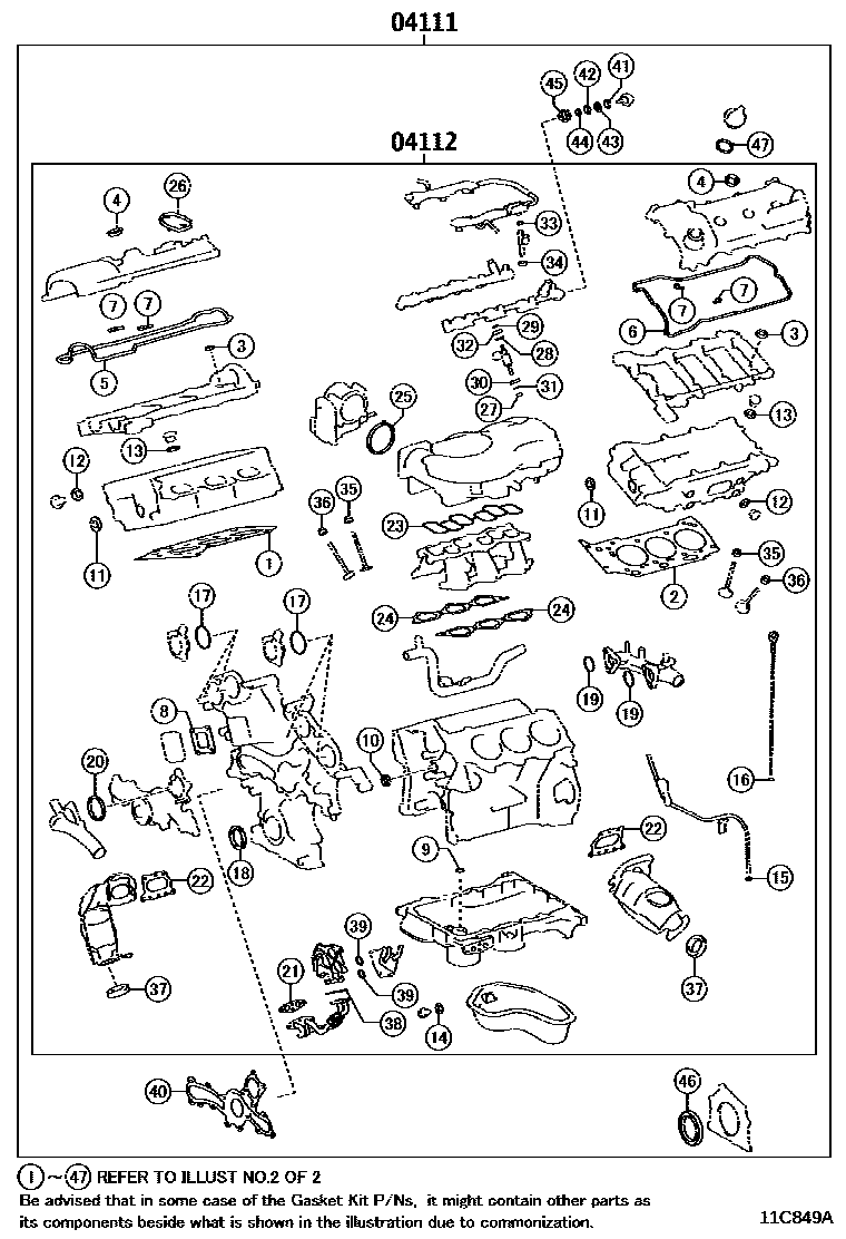 1103 — ENGINE OVERHAUL GASKET KIT