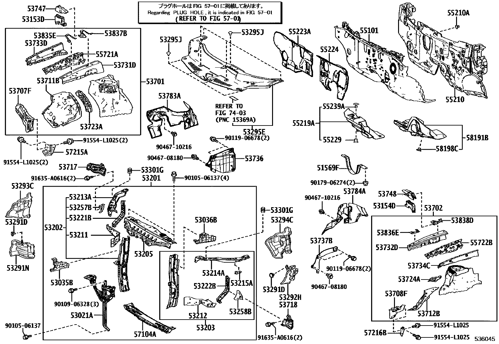 5304 — FRONT FENDER APRON & DASH PANEL