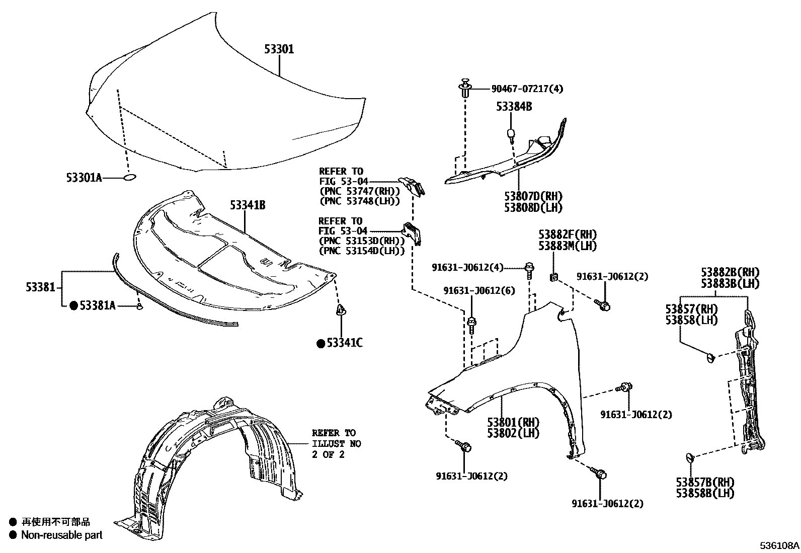 5302 — HOOD & FRONT FENDER