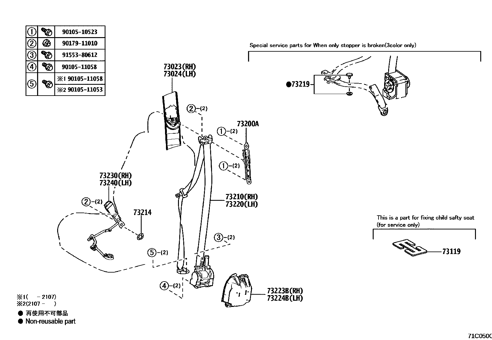 7104 — SEAT BELT & CHILD RESTRAINT SEAT