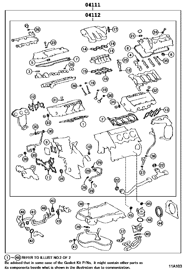1103 — ENGINE OVERHAUL GASKET KIT
