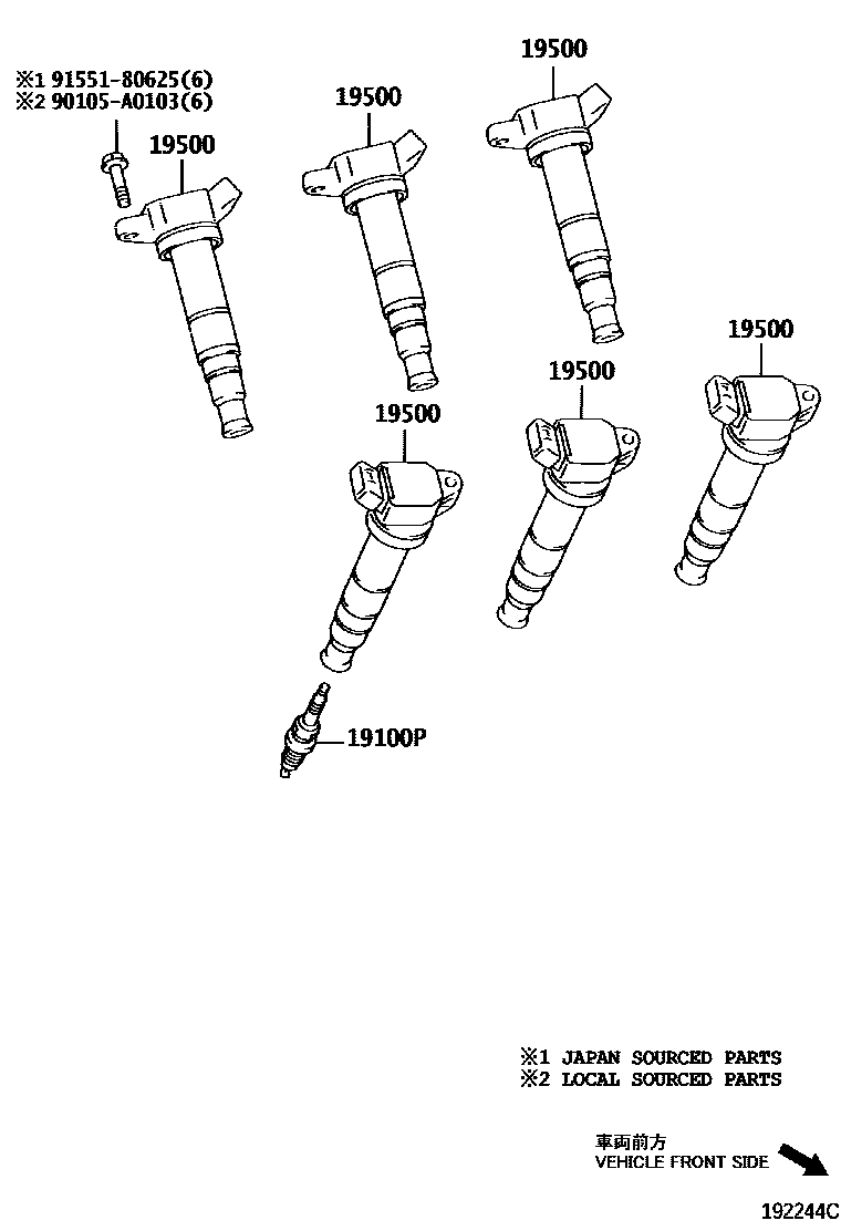 1901 — IGNITION COIL & SPARK PLUG / GLOW PLUG