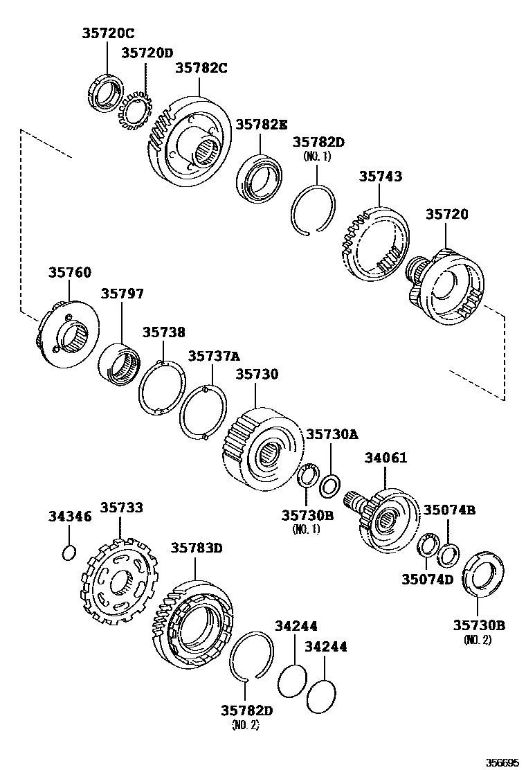 3510 — PLANETARY GEAR, REVERSE PISTON & COUNTER GEAR(ATM)