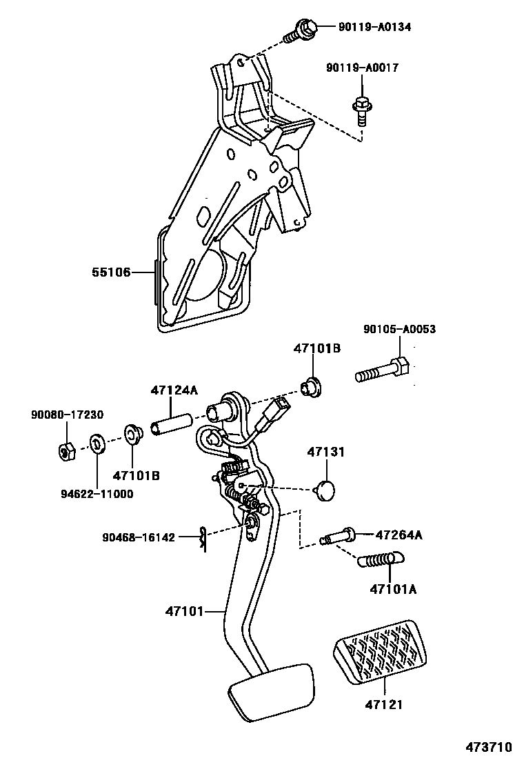 4701 — BRAKE PEDAL & BRACKET