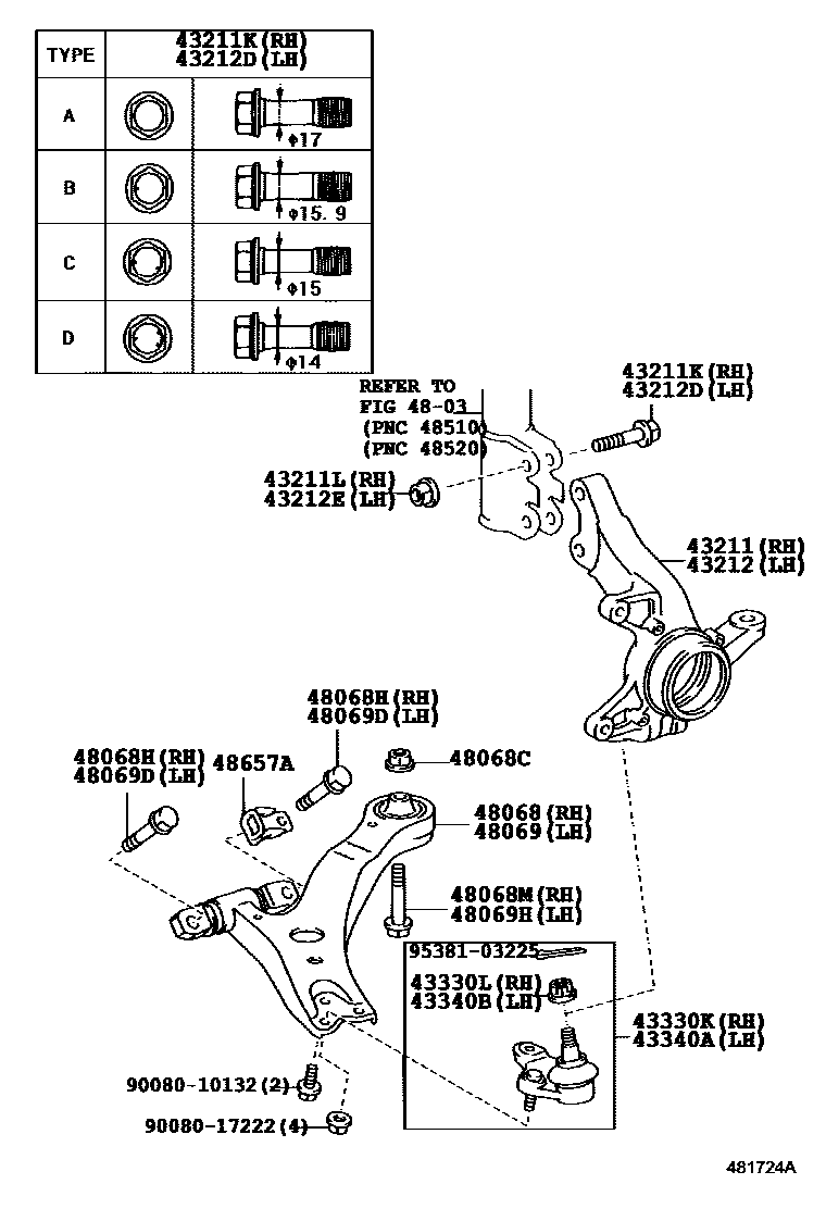 4802 — FRONT AXLE ARM & STEERING KNUCKLE