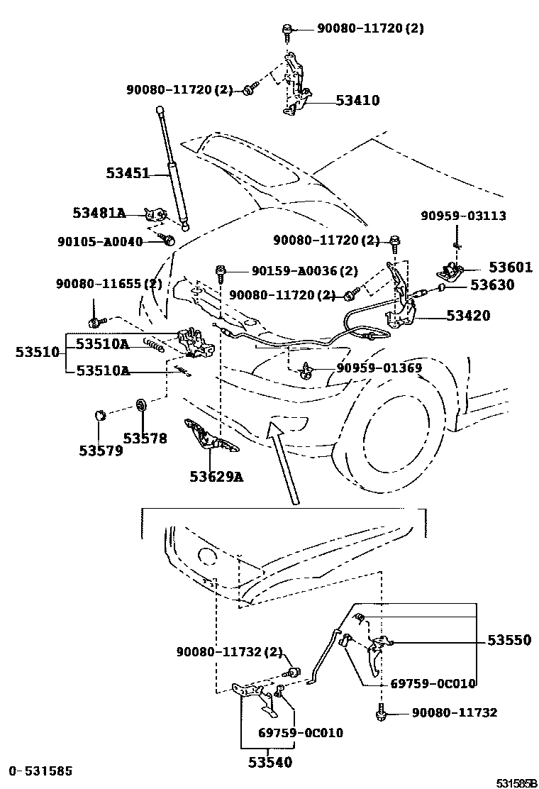 5303 — HOOD LOCK & HINGE
