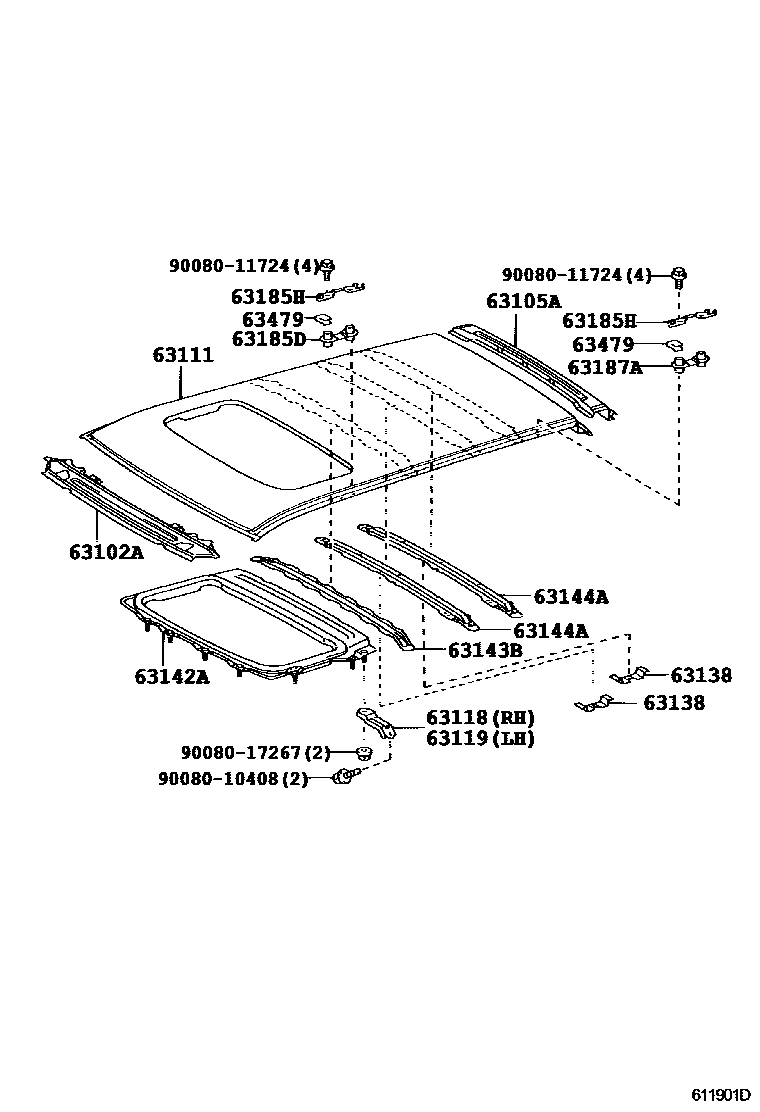 6104 — ROOF PANEL & BACK WINDOW GLASS