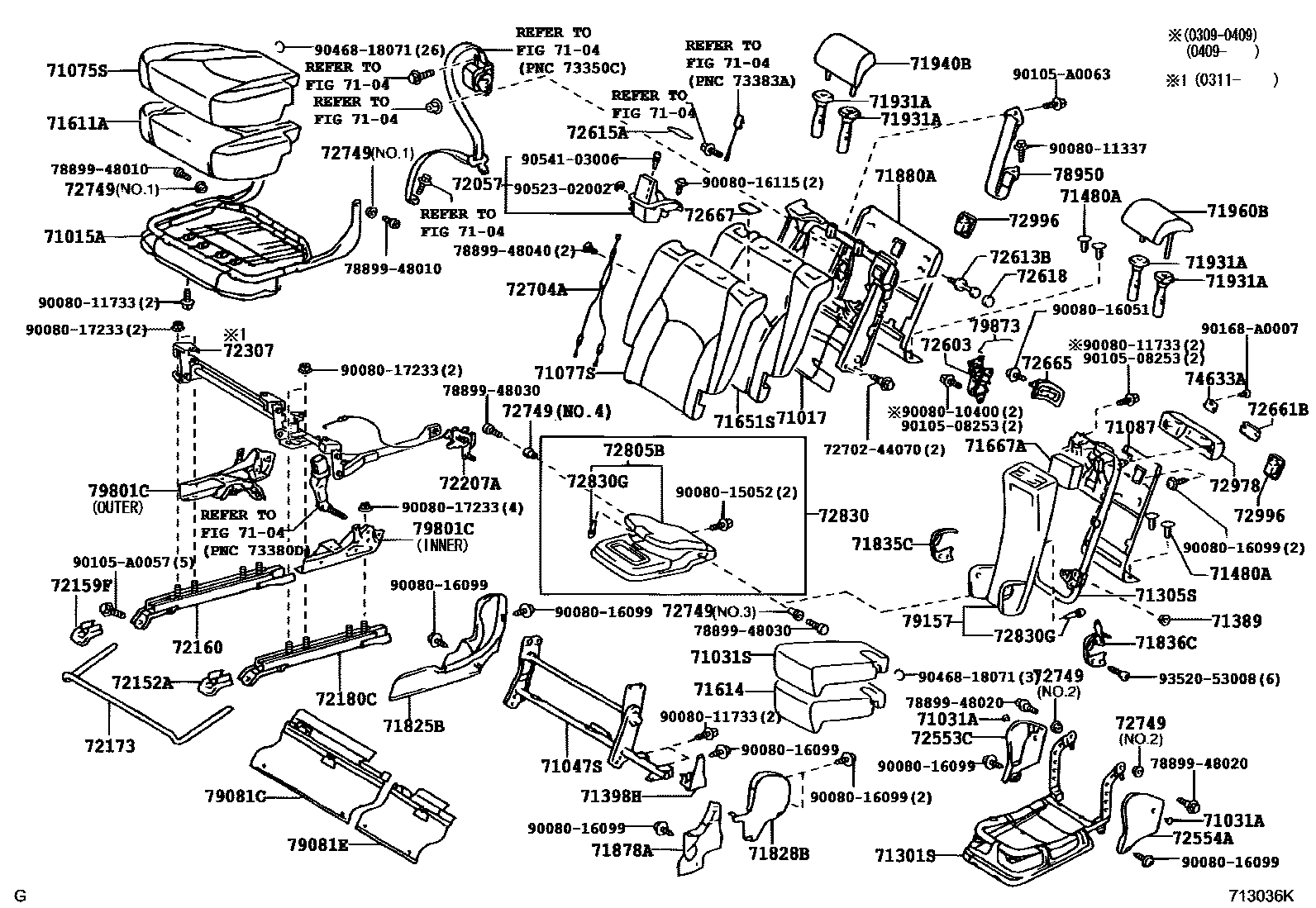 7102 — REAR SEAT & SEAT TRACK