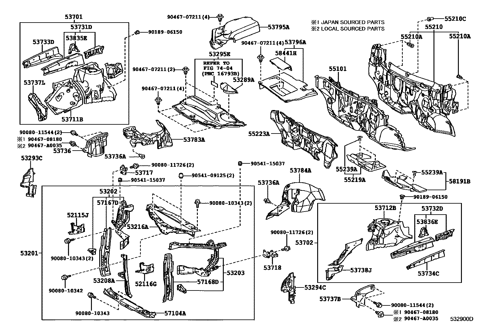 5304 — FRONT FENDER APRON & DASH PANEL