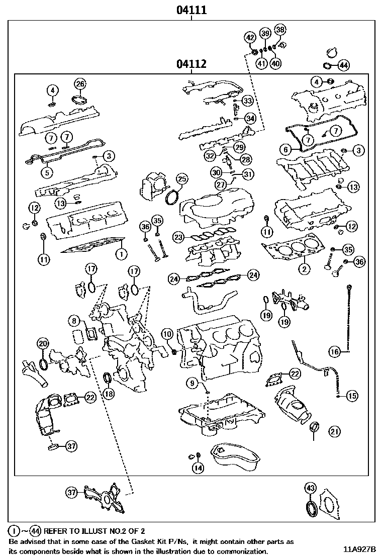1103 — ENGINE OVERHAUL GASKET KIT