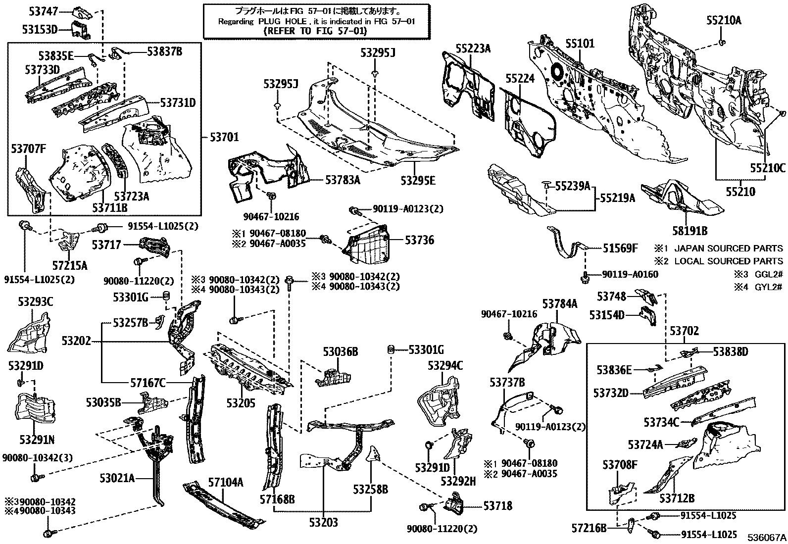 5304 — FRONT FENDER APRON & DASH PANEL