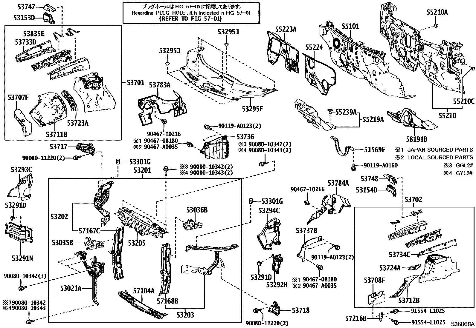 5304 — FRONT FENDER APRON & DASH PANEL