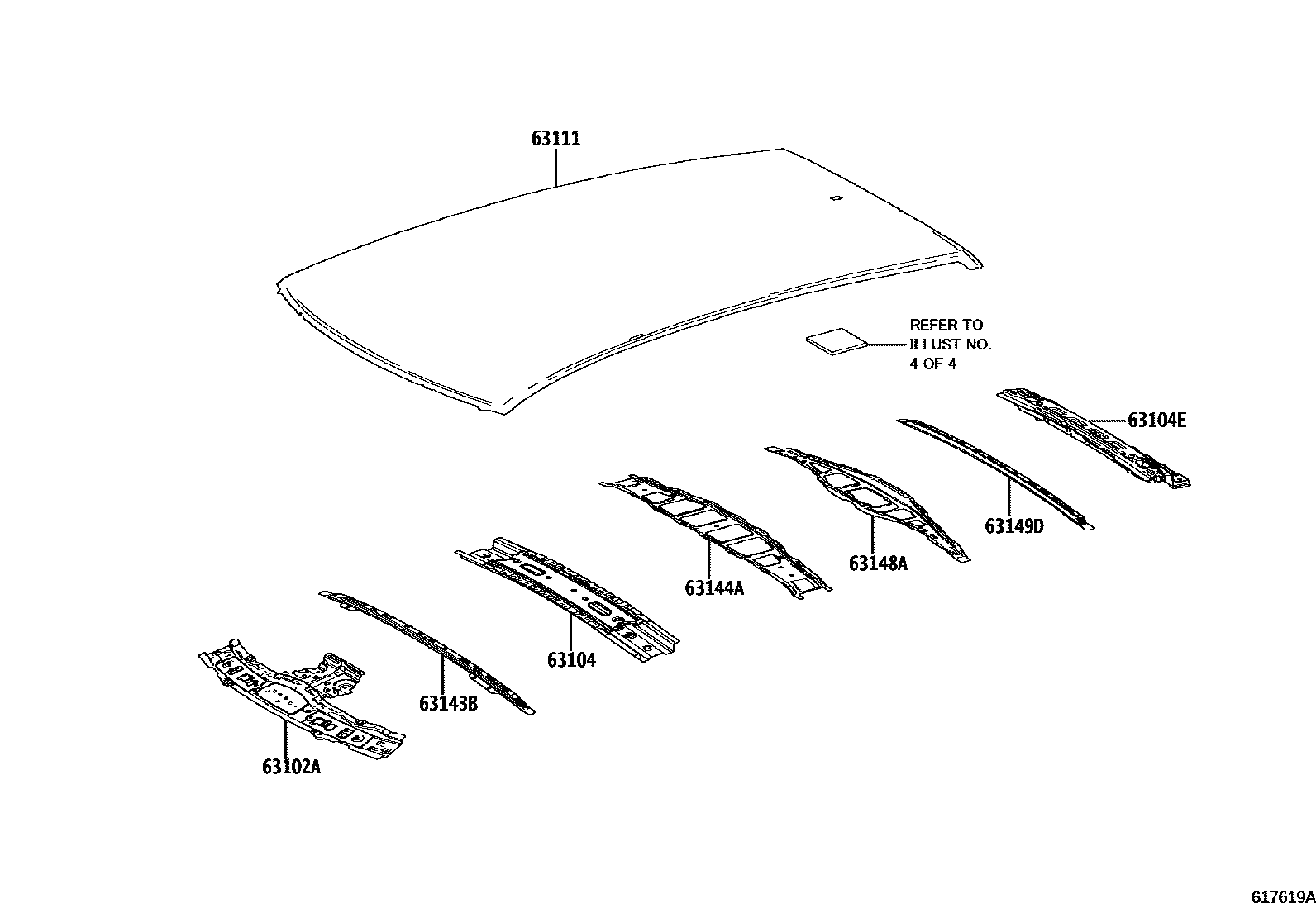 6104 — ROOF PANEL & BACK WINDOW GLASS