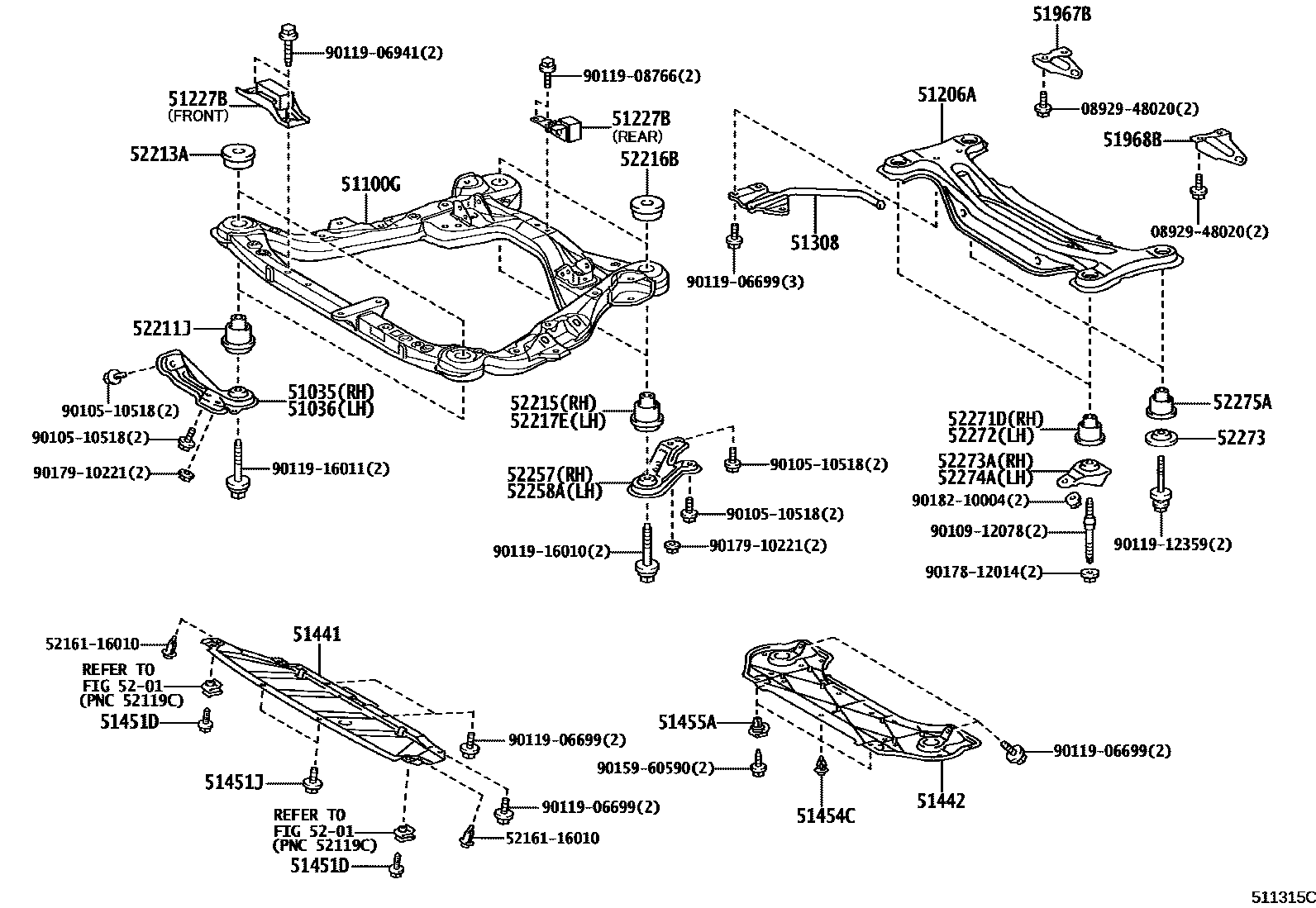 5102 — SUSPENSION CROSSMEMBER & UNDER COVER