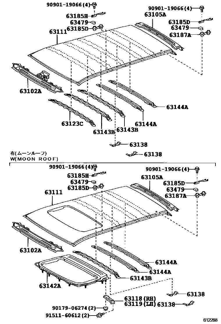 6104 — ROOF PANEL & BACK WINDOW GLASS