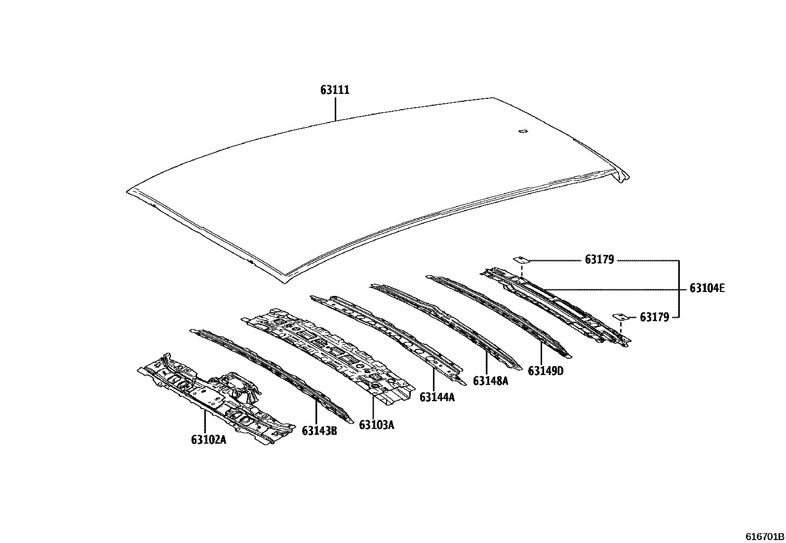 6104 — ROOF PANEL & BACK WINDOW GLASS