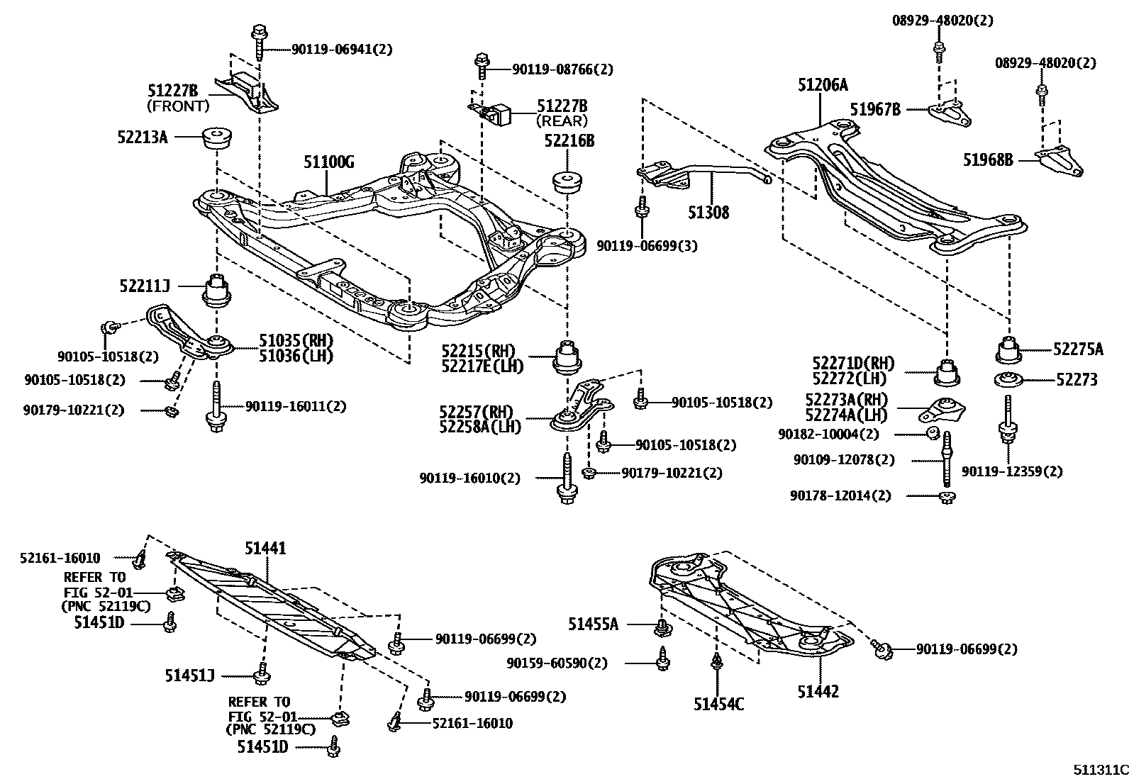 5102 — SUSPENSION CROSSMEMBER & UNDER COVER