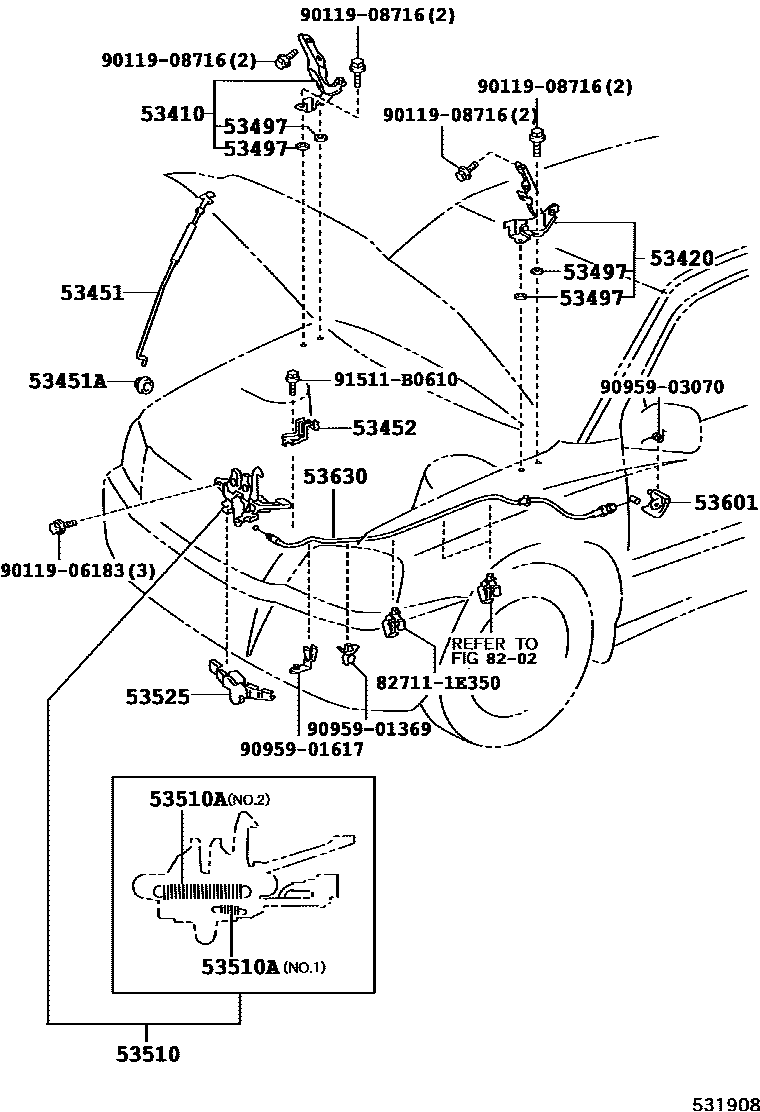 5303 — HOOD LOCK & HINGE