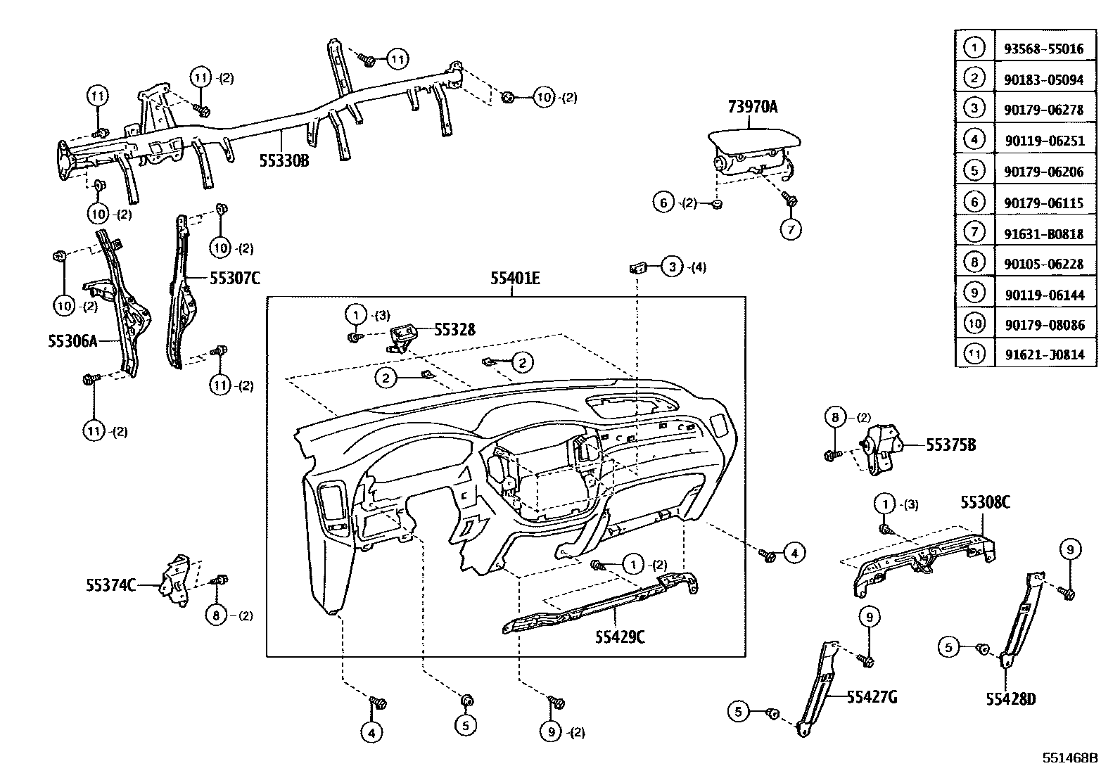 5501 — INSTRUMENT PANEL & GLOVE COMPARTMENT