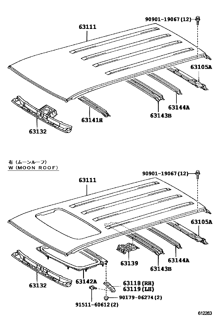 6104 — ROOF PANEL & BACK WINDOW GLASS