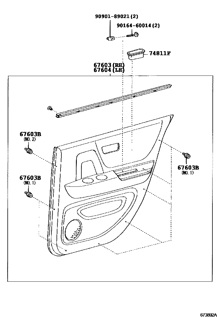 6705 — REAR DOOR PANEL & GLASS
