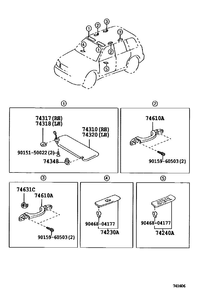 7401 — ARMREST & VISOR