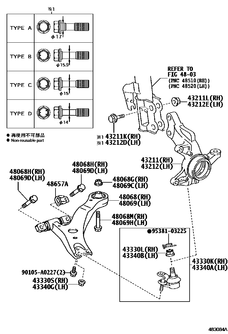 4802 — FRONT AXLE ARM & STEERING KNUCKLE