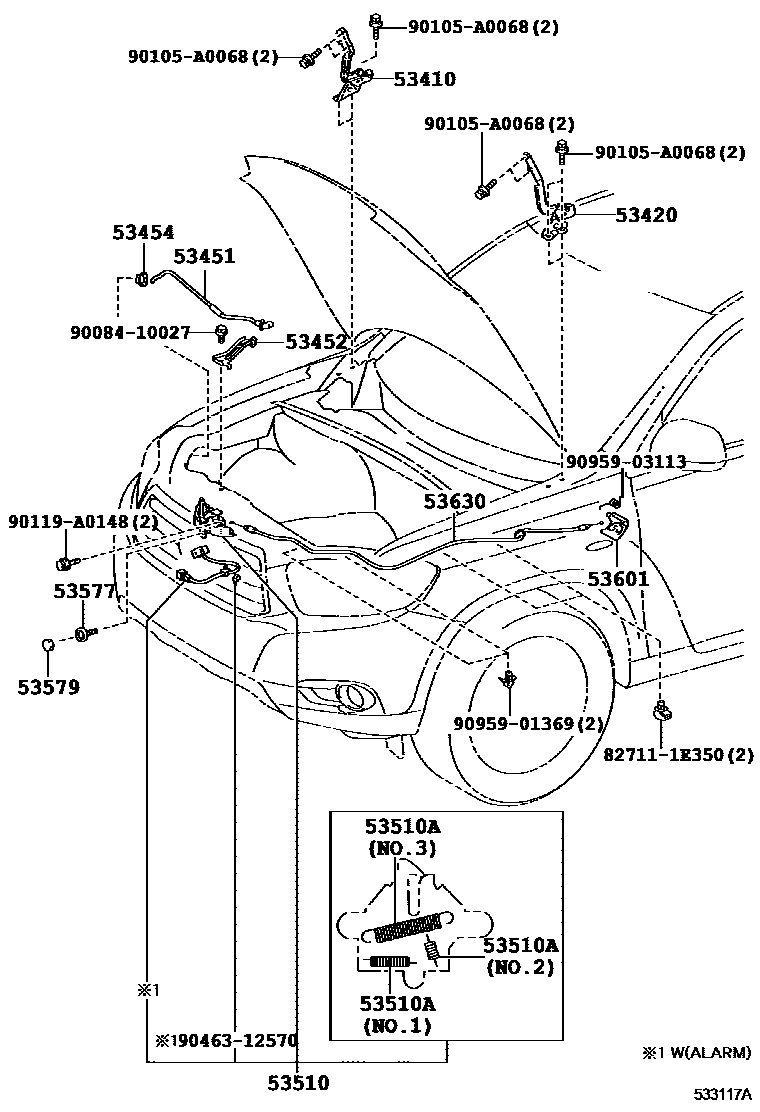 5303 — HOOD LOCK & HINGE
