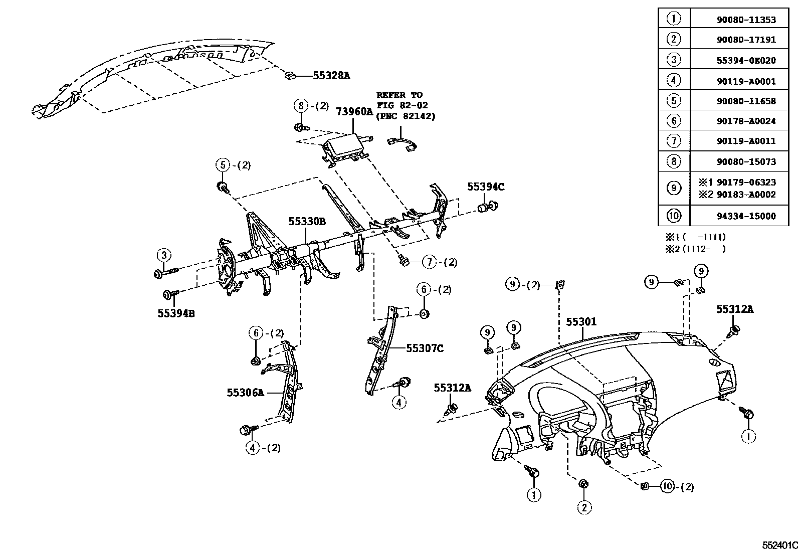 5501 — INSTRUMENT PANEL & GLOVE COMPARTMENT