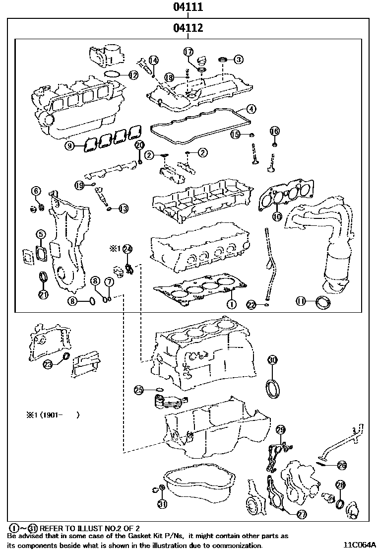 1103 — ENGINE OVERHAUL GASKET KIT