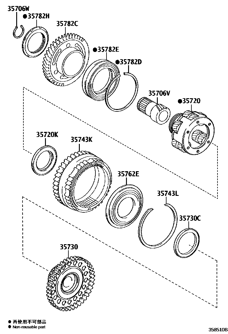 3510 — PLANETARY GEAR, REVERSE PISTON & COUNTER GEAR(ATM)