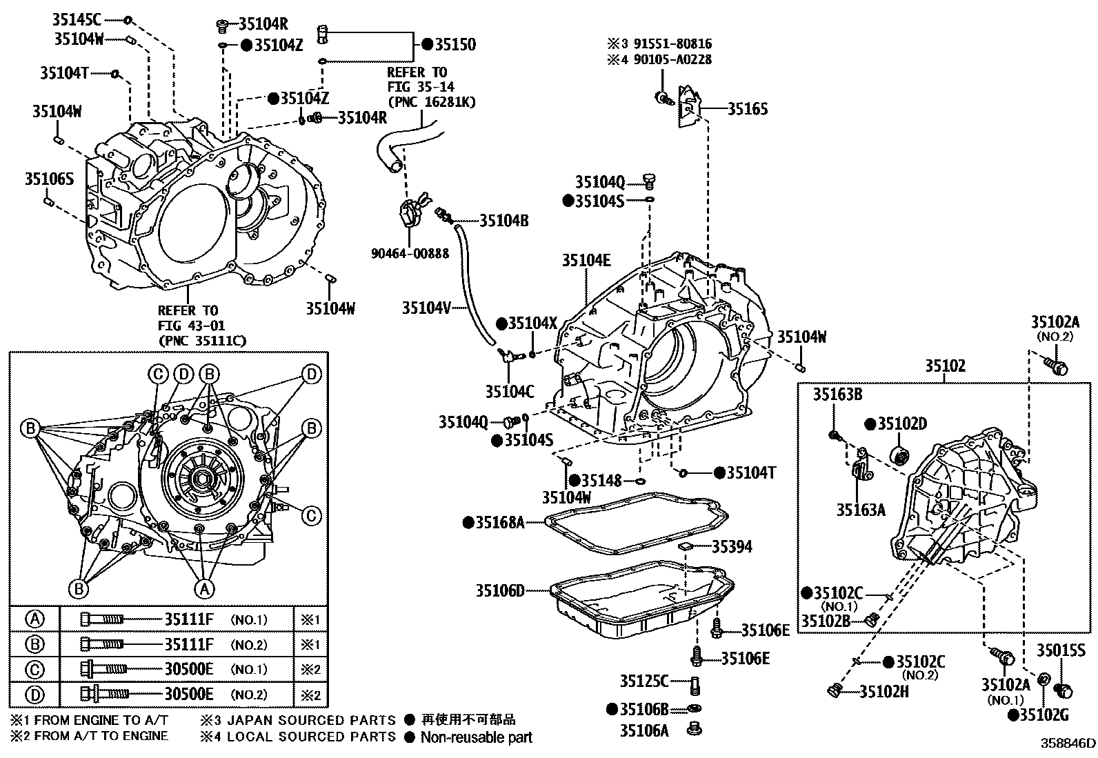 3503 — TRANSMISSION CASE & OIL PAN (ATM)