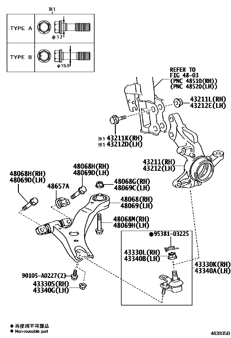 4802 — FRONT AXLE ARM & STEERING KNUCKLE