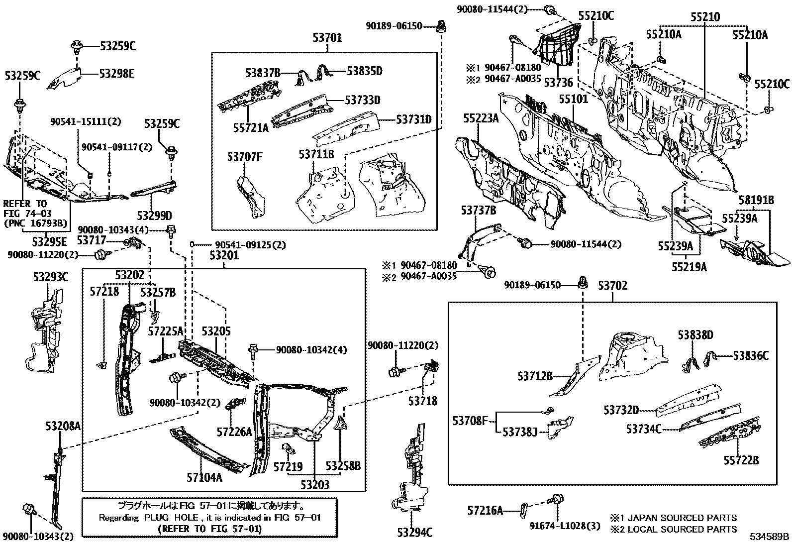 5304 — FRONT FENDER APRON & DASH PANEL