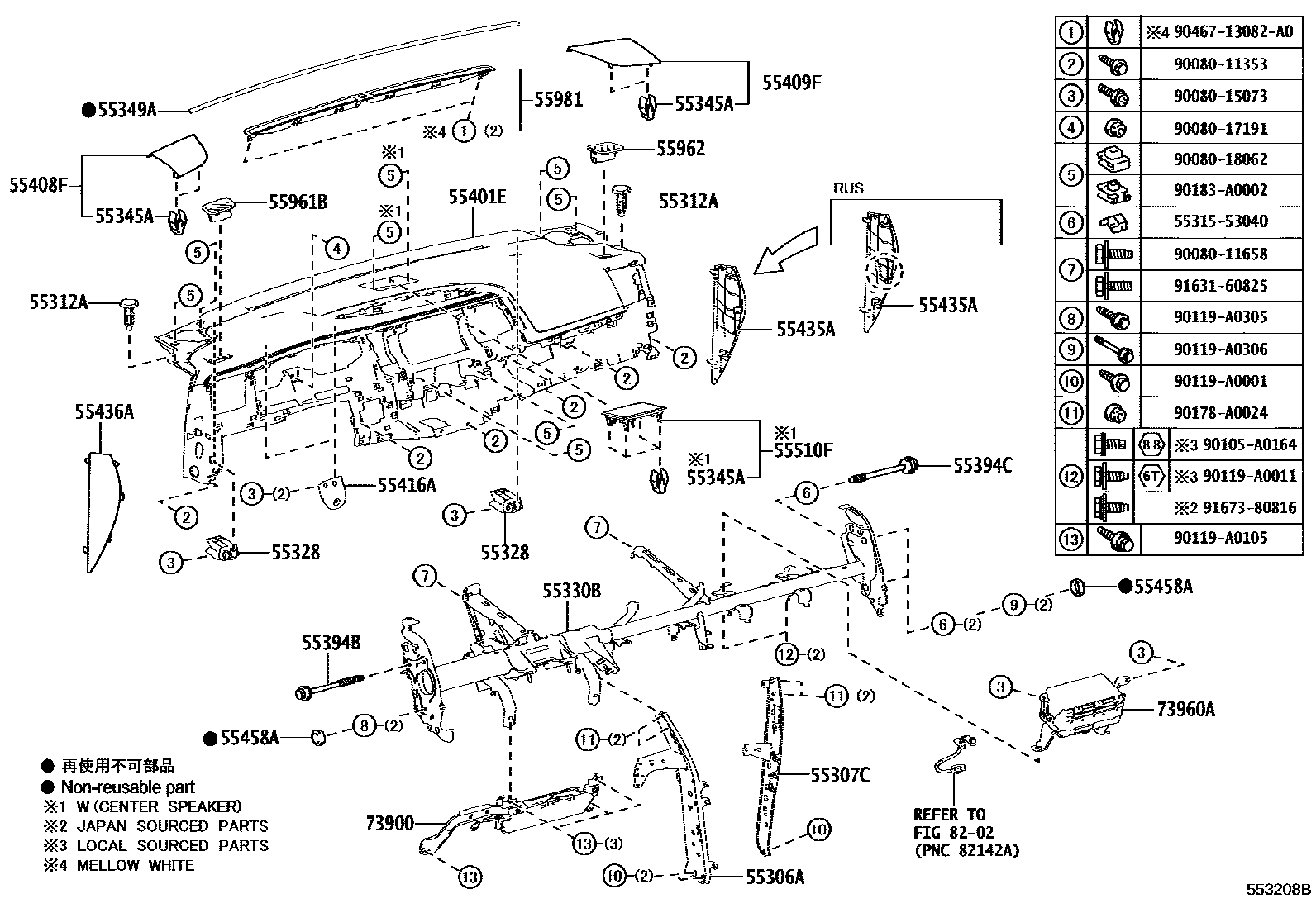 5501 — INSTRUMENT PANEL & GLOVE COMPARTMENT