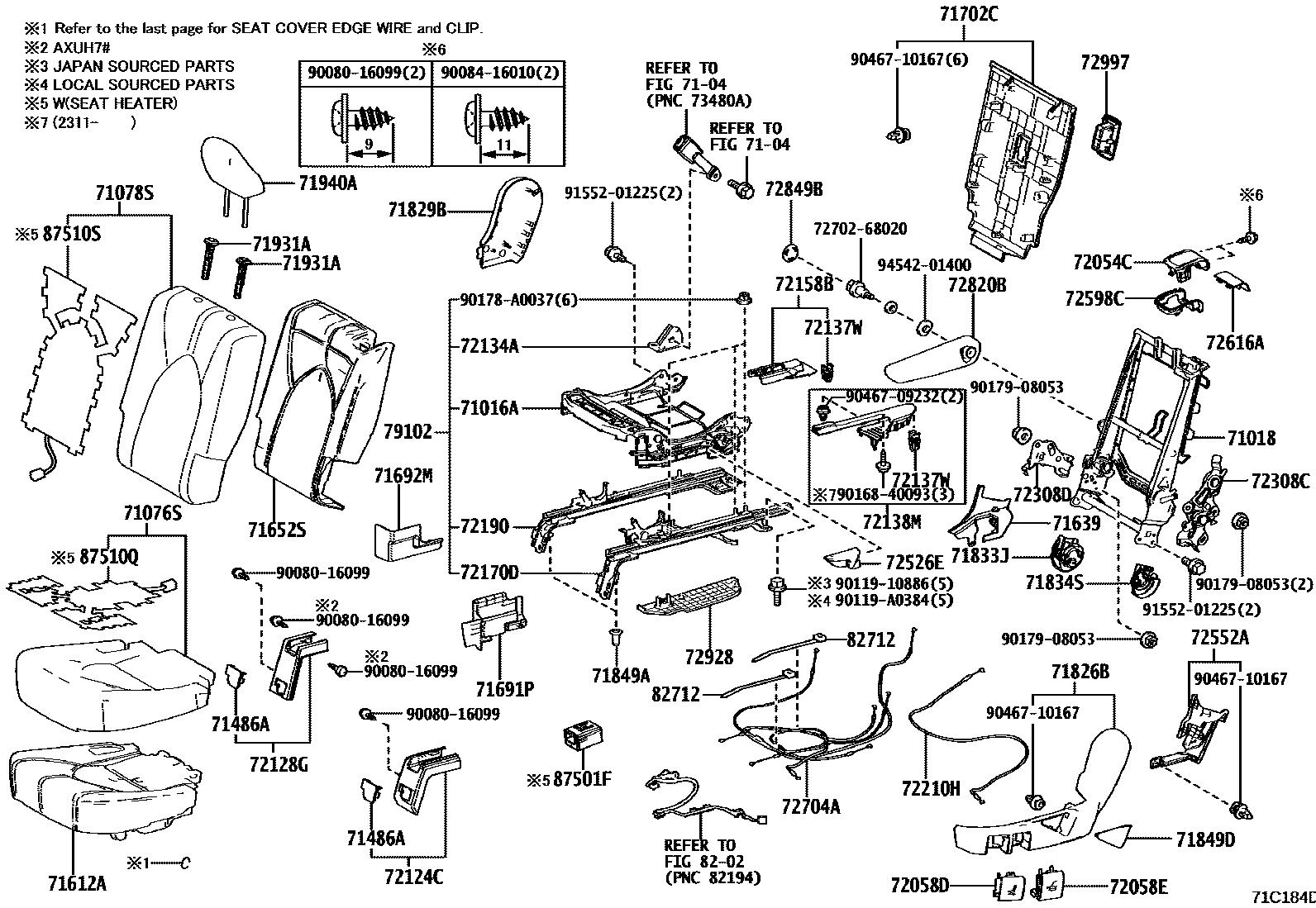 7102 — REAR SEAT & SEAT TRACK