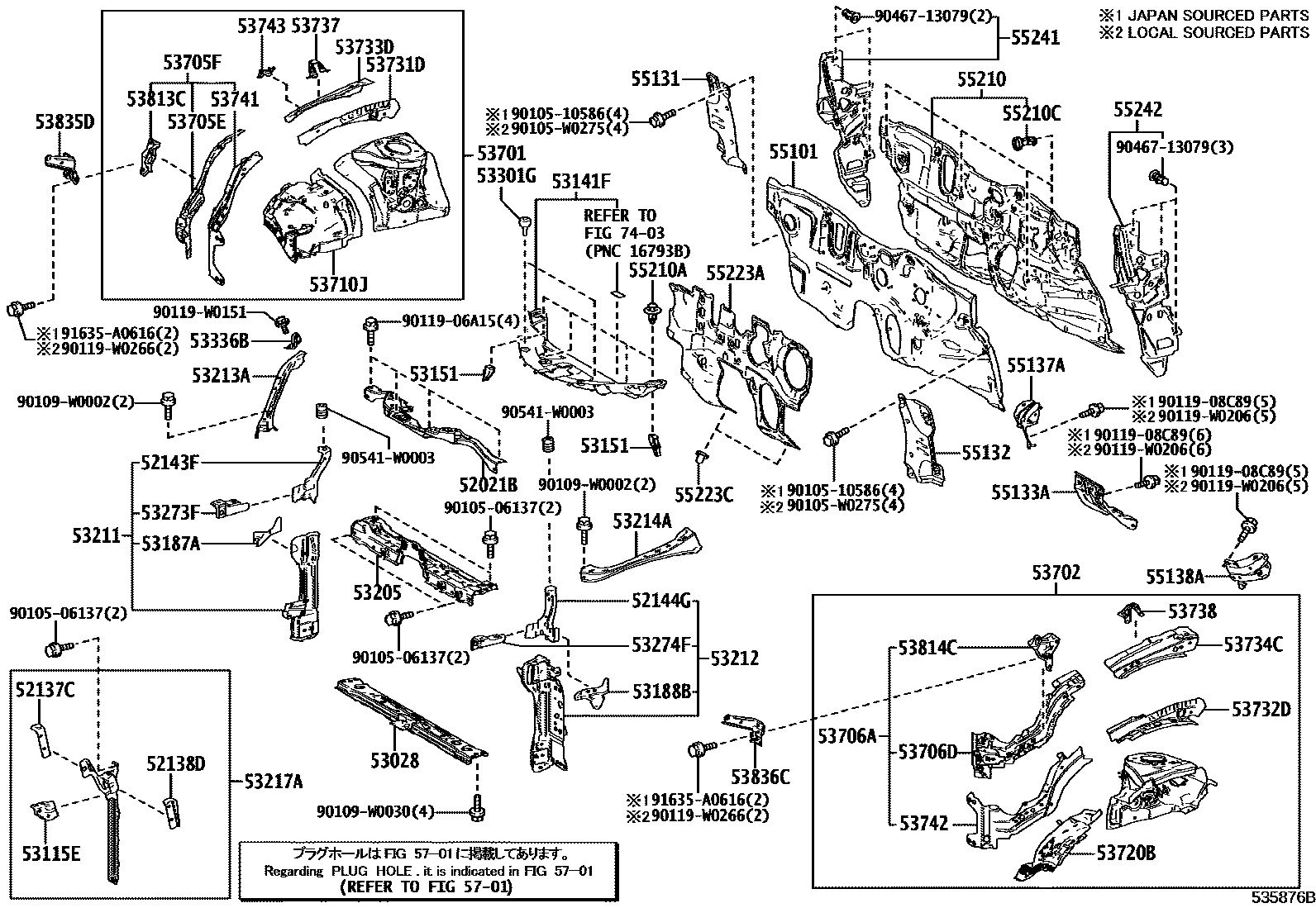 5304 — FRONT FENDER APRON & DASH PANEL